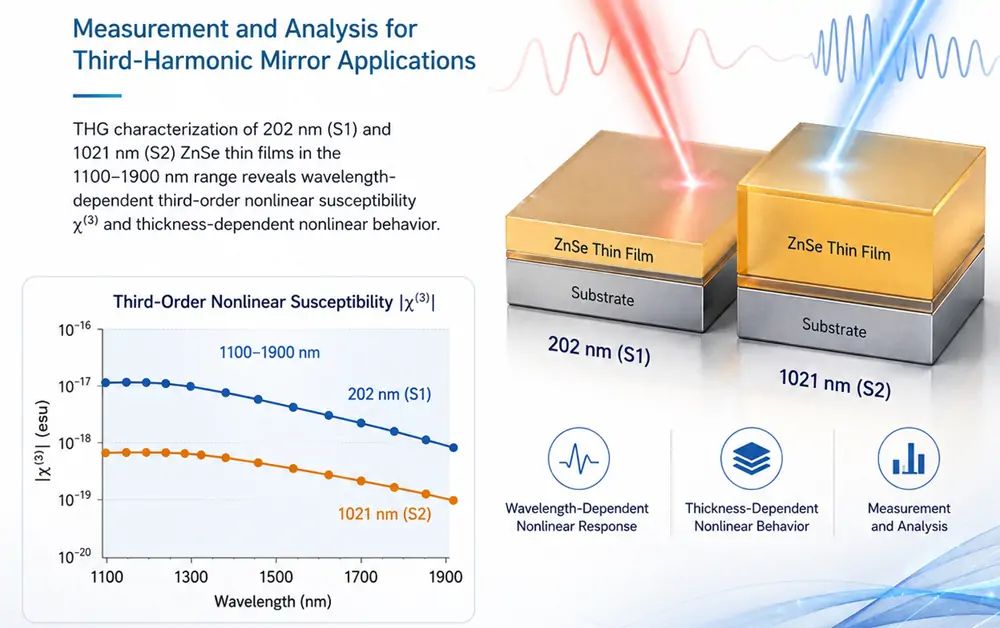 Third-order nonlinear optical response diagram for ZnSe thin films