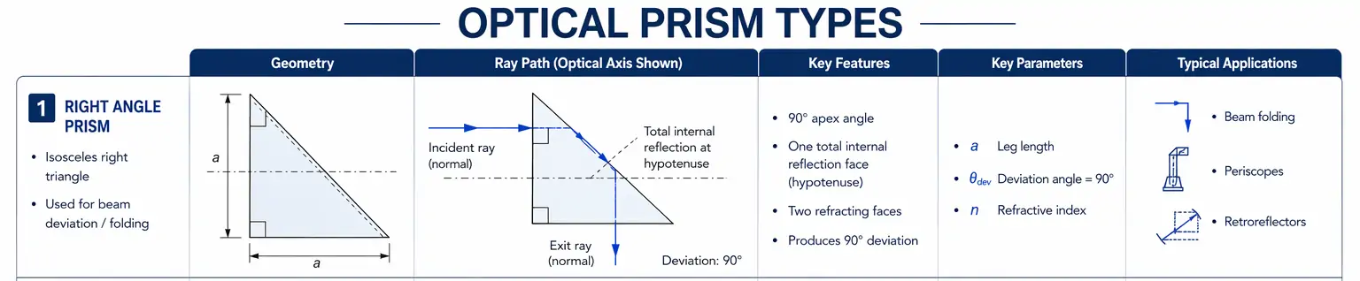 ZnSe right-angle prism detail for infrared beam deviation and layout review