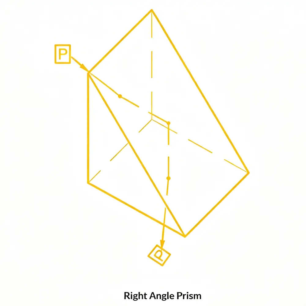 ZnSe right-angle prism for infrared beam folding with controlled prism angle and polished working faces